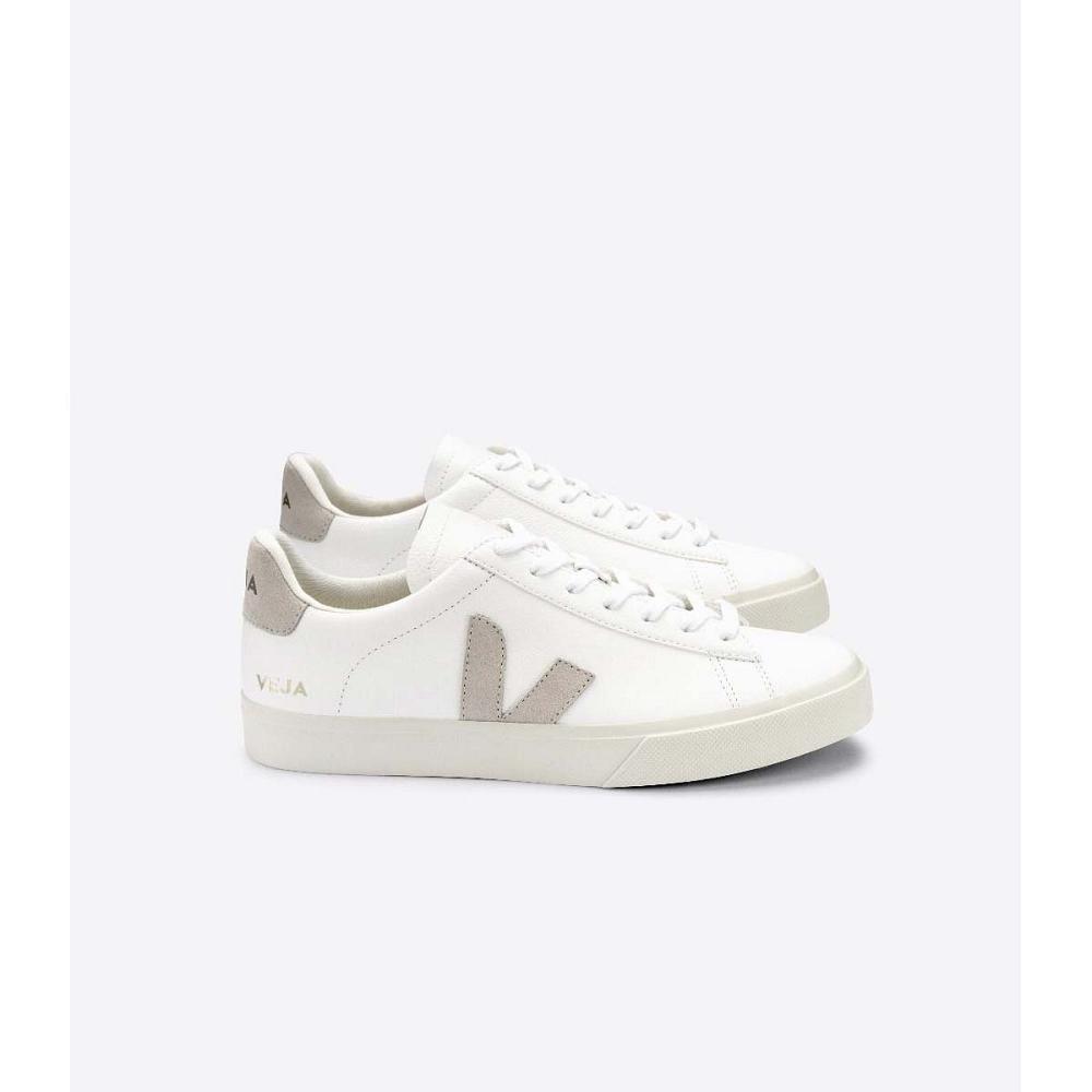 Veja CAMPO CHROMEFREE Women\'s Low Tops Sneakers White/Beige | NZ 594JPQ